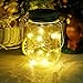 Produktbild Mason Jar Licht, Solar Laterne 20Leds Lichterkett Glas Hängeleuchte Outdoor Solarlampe Balkon Tischleuchte für Außen,Dekoration für Zuhause Party Garten Hochzeit(Warmweiß)