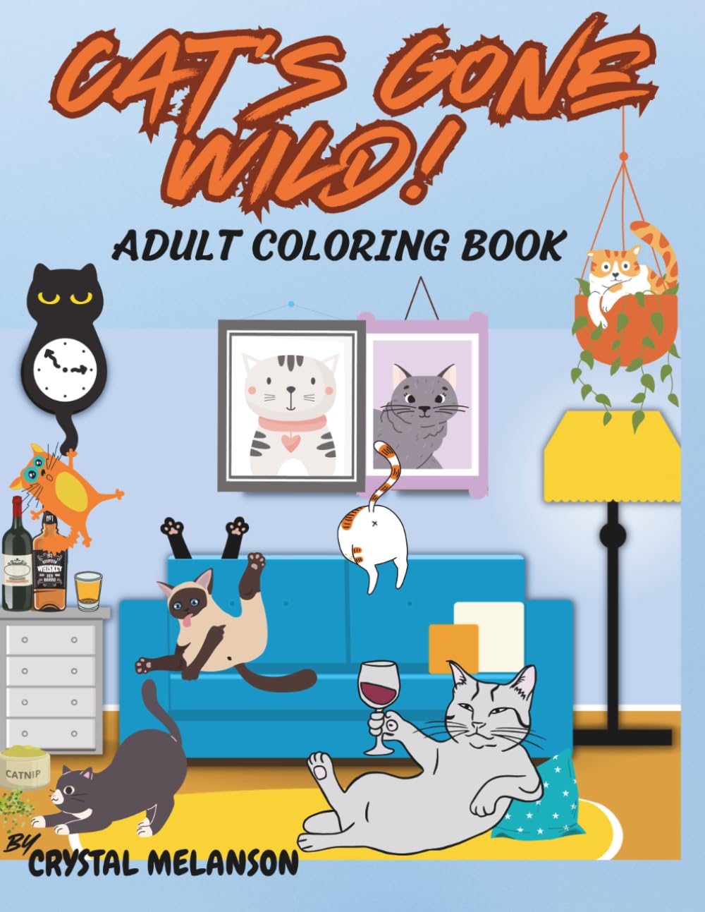 Cats Gone Wild Adult Coloring Book: Unique and Relaxing!      Paperback – Large Print, August 17, 2025