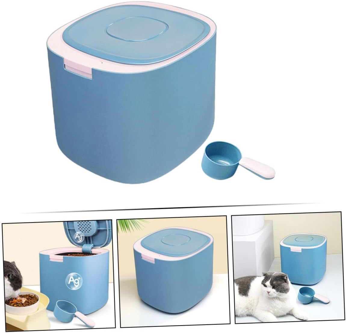 Veemoon 11l Sealed Pet Food Container Airtight Dog and Cat Food Bucket Moisture-proof Grain Storage Bin for Household Use