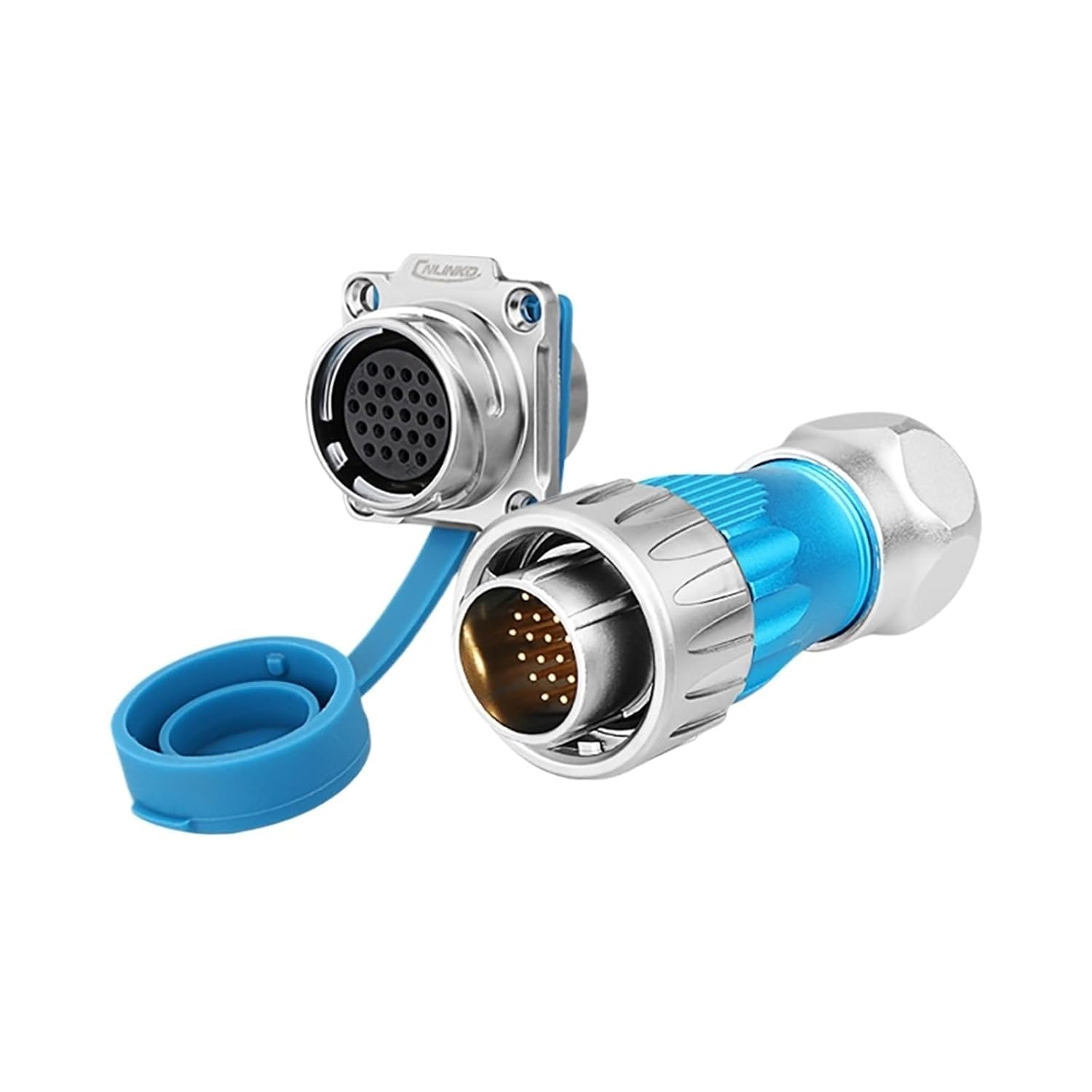 DH24 Metal Shell IP68 Waterproof Electrical Connector 4~24 Pin Soldering Cable Kit for LED Industrial Automotive(24 Pin)
