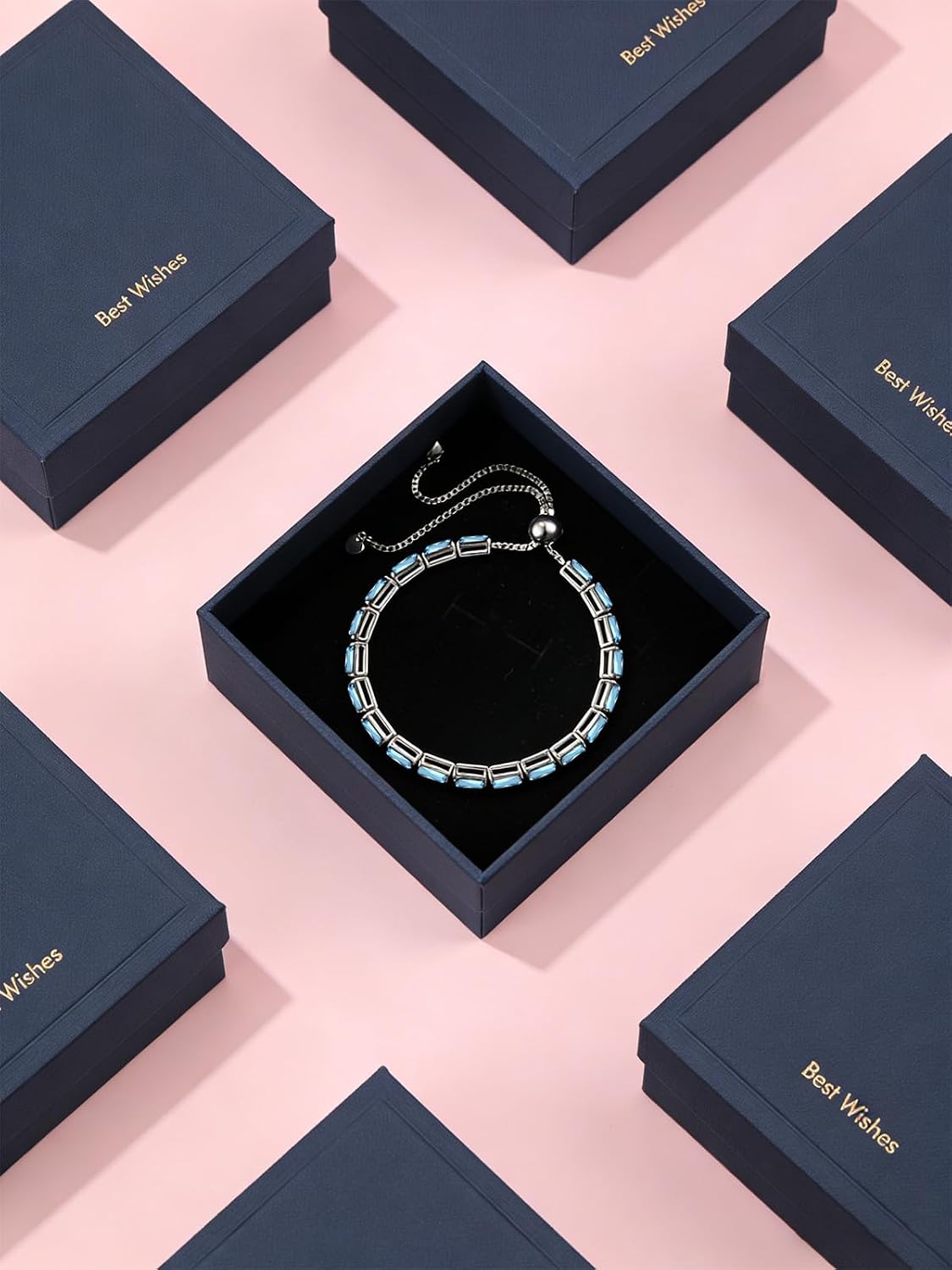 Radiant Cut Birthstone Tennis Bracelets for Woman, Adjustable 6-9 Inches Hypoallergenic Sterling Silver Bracelets, Anniversary/Birthday/Valentine's Day Gifts for Women