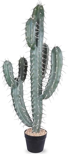 Miniatura 7 de Cactus artificiales de cactus falsos de 39 pulgadas (3.2 pies) plantas de cactus artificiales en maceta para decoración del hogar, oficina, tienda
