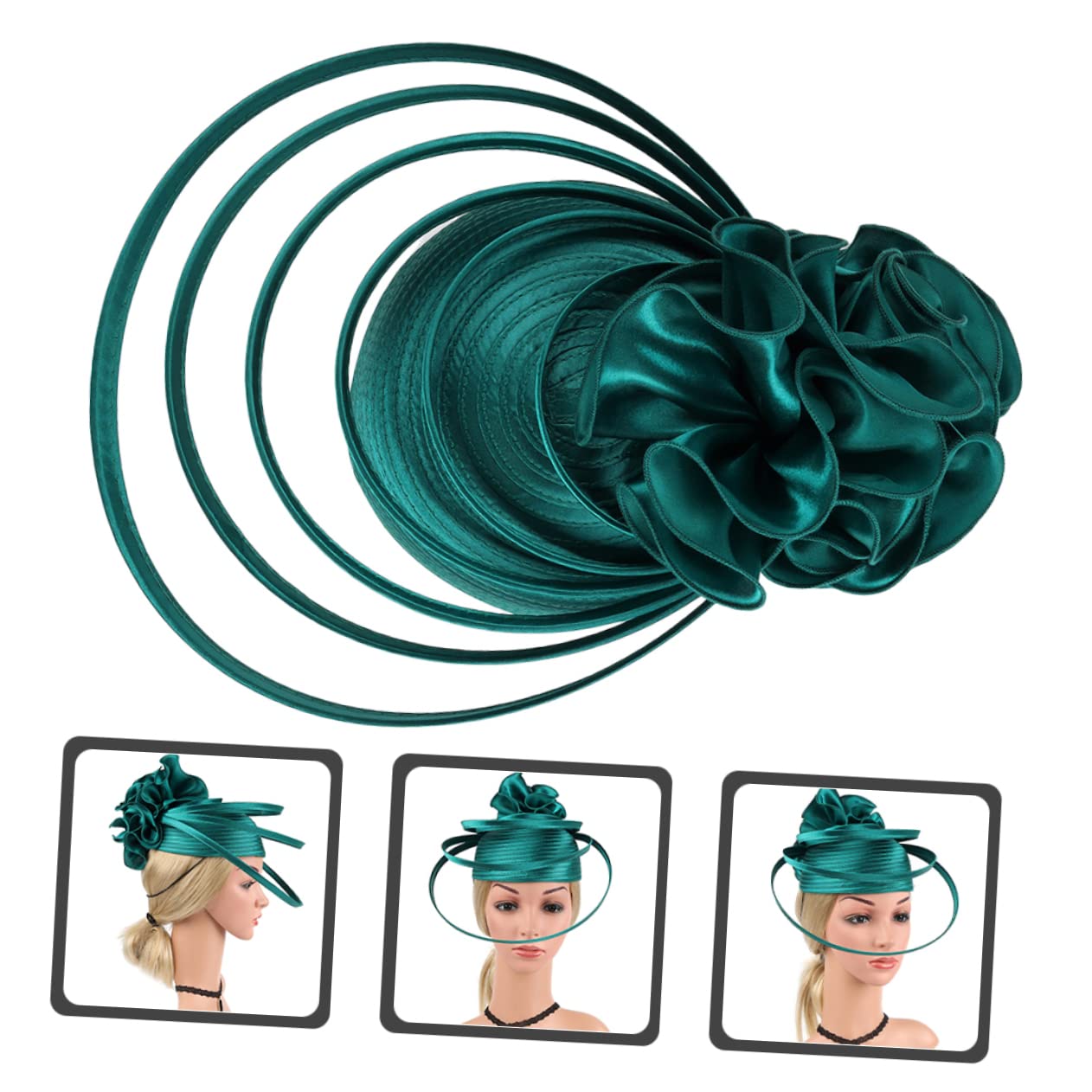 Copricapo Affascinante Cappello d'Epoca Copricapo da Sposa Copricapo per Banchetti Copricapo della Sposa Wedding Fascinatore Rosa Donne Coperto affascinatore della Sposa Ass Rosy