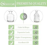 Vista 6 de Glasseam Jarrones pequeños de cristal mini jarrón transparente a granel juego de 12 jarrones minimalistas para centros de mesa, jarrones decorativos