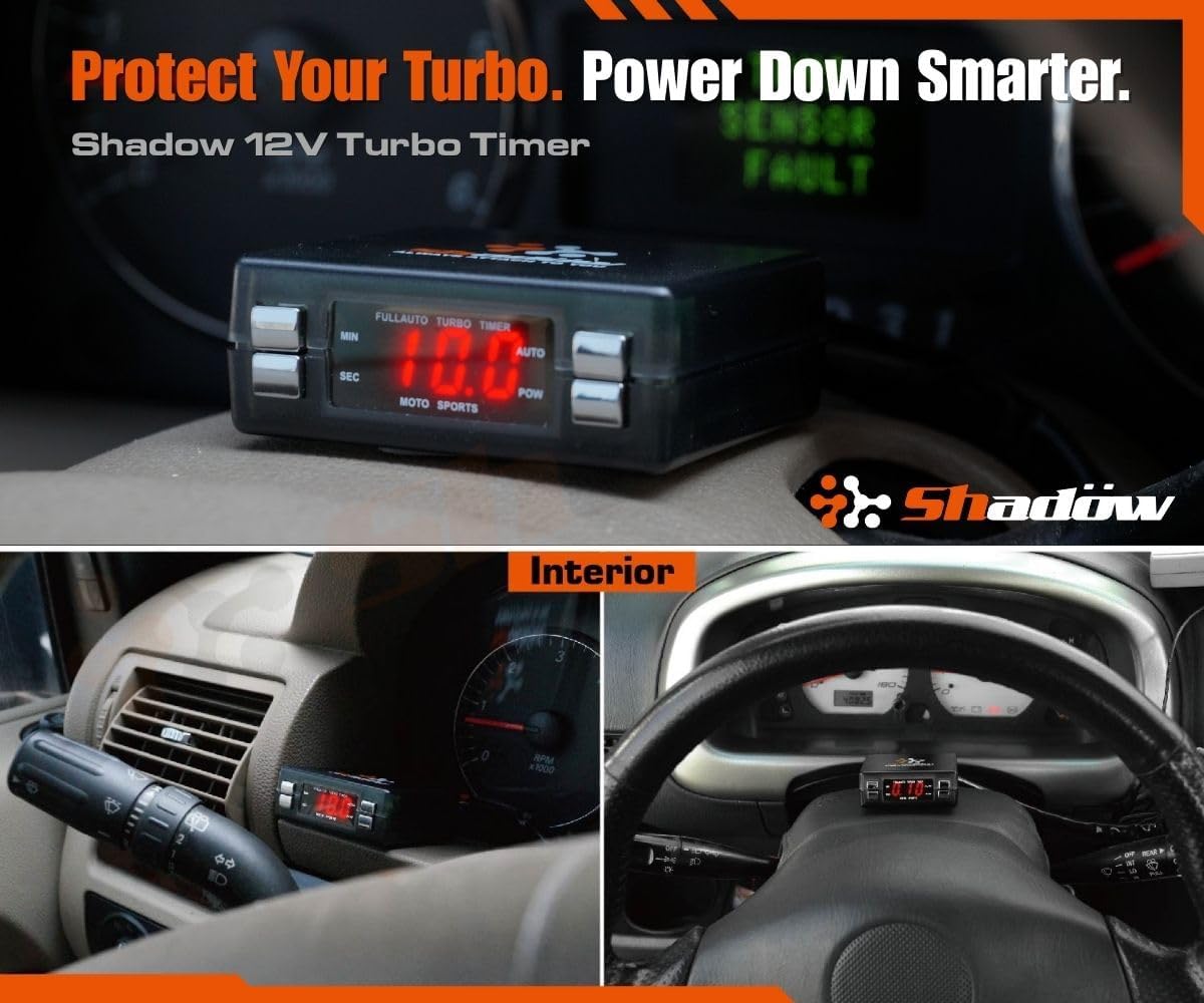Shadow 12V Turbo Timer: Protect Turbo Engine After Shutdown with Adjustable Delay, LED Display, Supports Key Ignition Only
