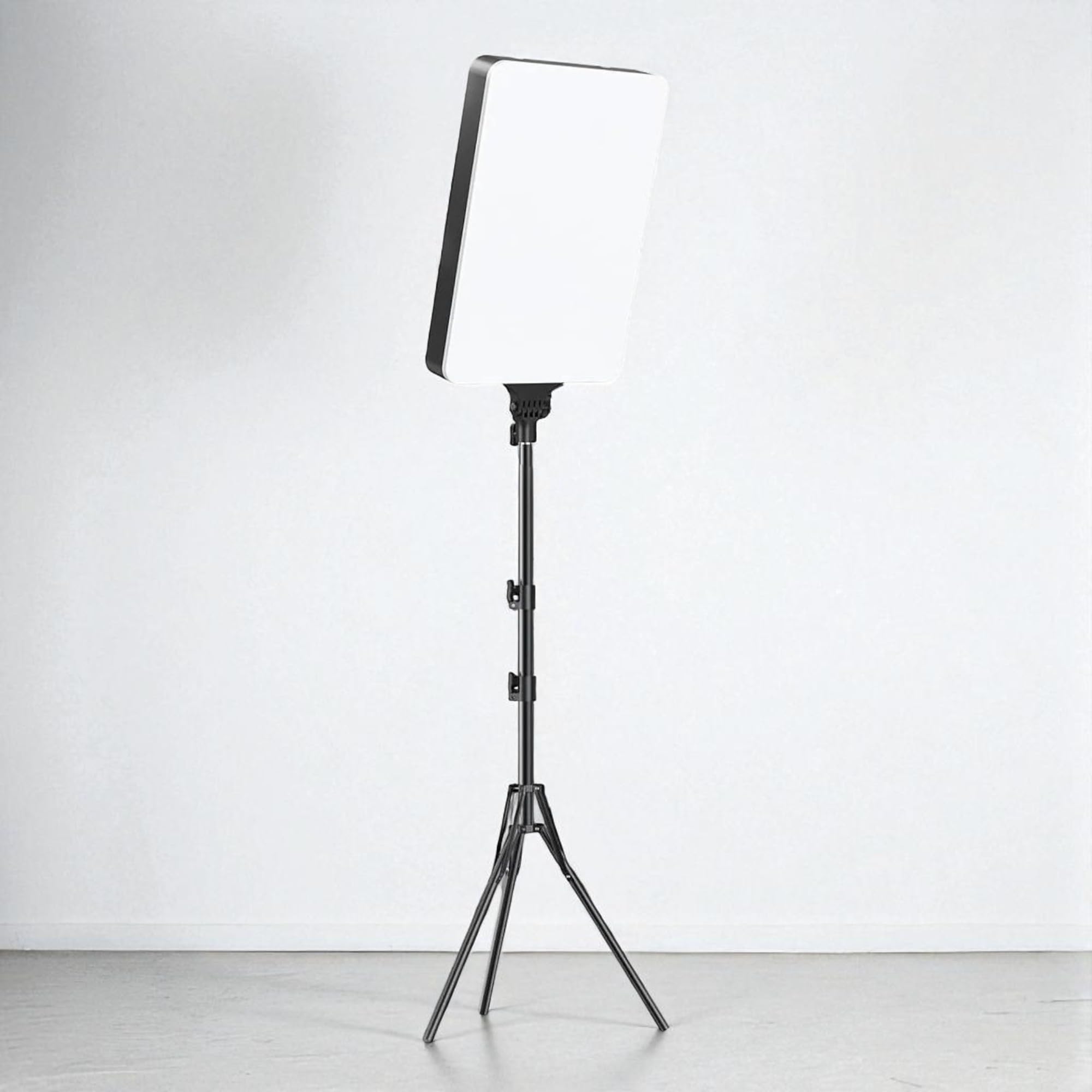 2X Panel de Iluminacion Fotografica Luz de Relleno Fotografia Videos Luces Led Pantalla 19" 2700k-7500K, Trípode Regulable Filmación Zoom Videoconferencia TikTok con Mando (2 Luces - 2 Tripodes)