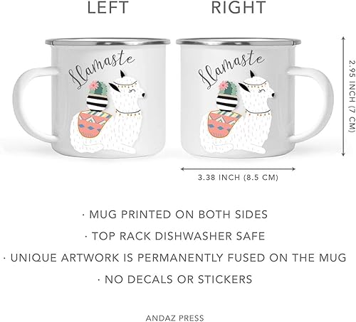 Vista 11 de Andaz Press Taza de café de acero inoxidable con temática de alpaca de llama de 11 onzas, regalo de broma, colorido bohemio con gráficos de llama