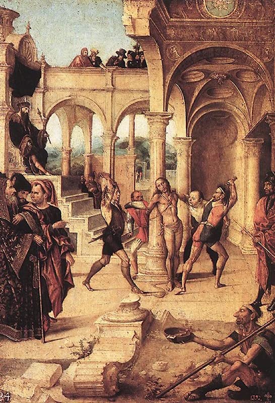 Impression sur toile la flagellation du christ de haute précision 60x90