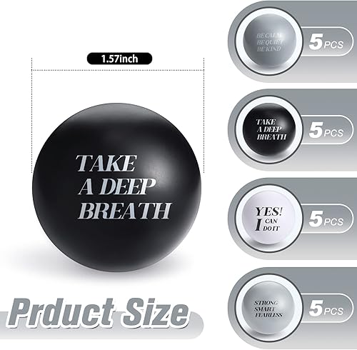 Miniatura 2 de Zomiboo 20 bolas motivacionales para el estrés, cita a granel, bolas de espuma inspiradoras divertidas para aliviar el estrés, regalo de apreciación