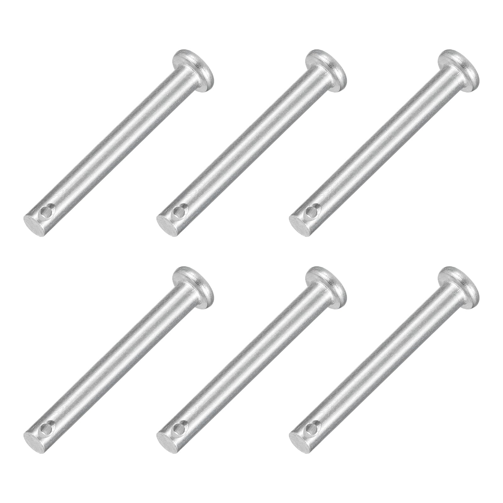 sourcing map 6Pcs M5 x 40mmSingle Hole Clevis Pins, 304 Stainless Steel Flat Head Clevis Pins Hitch Pin for Trailer Latch, Mechanics Repair, Furniture Installation, Industrial Equipment โ image 1