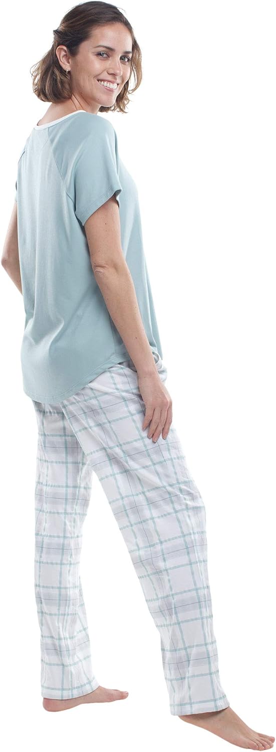 jijamas Incredibly Soft Pima Cotton Women's Pajamas Set - Short Sleeve Set - Image 2