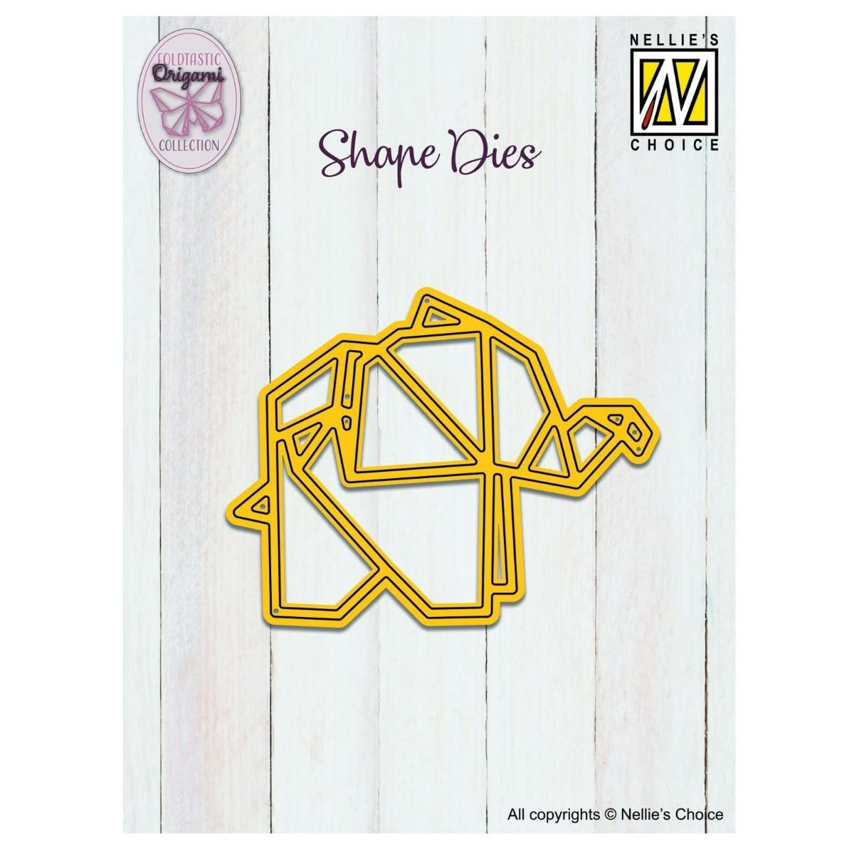 Nellie's Choice Cutting Die Origami - Elephant Shape Die - 7,3 x 5,7 cm - Card Making Supplies - Metal Craft Dies for Scrapbooking, DIY and Paper Crafts