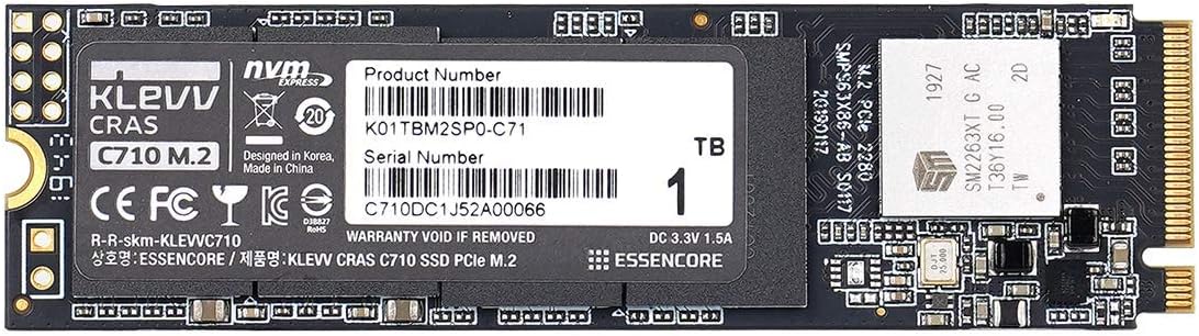 Crazy Clearance KLEVV CRAS C710 M.2 SSD NVMe PCle Gen3 x4 1TB 3D TLC NAND R/W Up to 2100MB/s & 1650MB/s Internal Solid State Drive (K01TBM2SP0-C71)