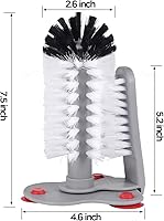 Vista 3 de Lavadora de vasos de vidrio con cepillo de cerdas dobles para fregadero de cocina de bar