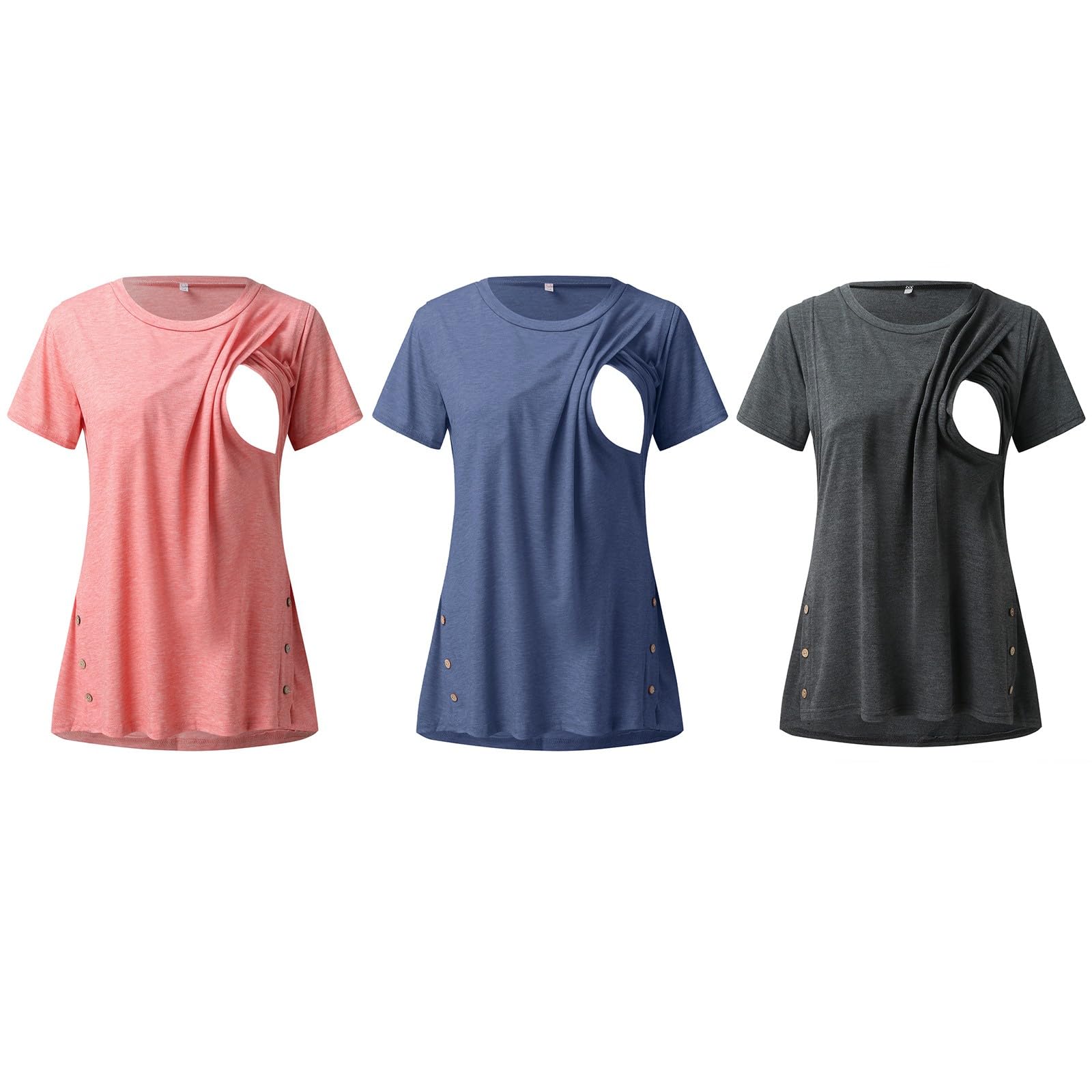 Generisch Stillshirt Damen Still Tshirt Umstandsmode Oberteil Stilltop Umstandsshirts Breastfeeding Stilloberteile Schwangerschaft Kleidung Schwanger Stilltops