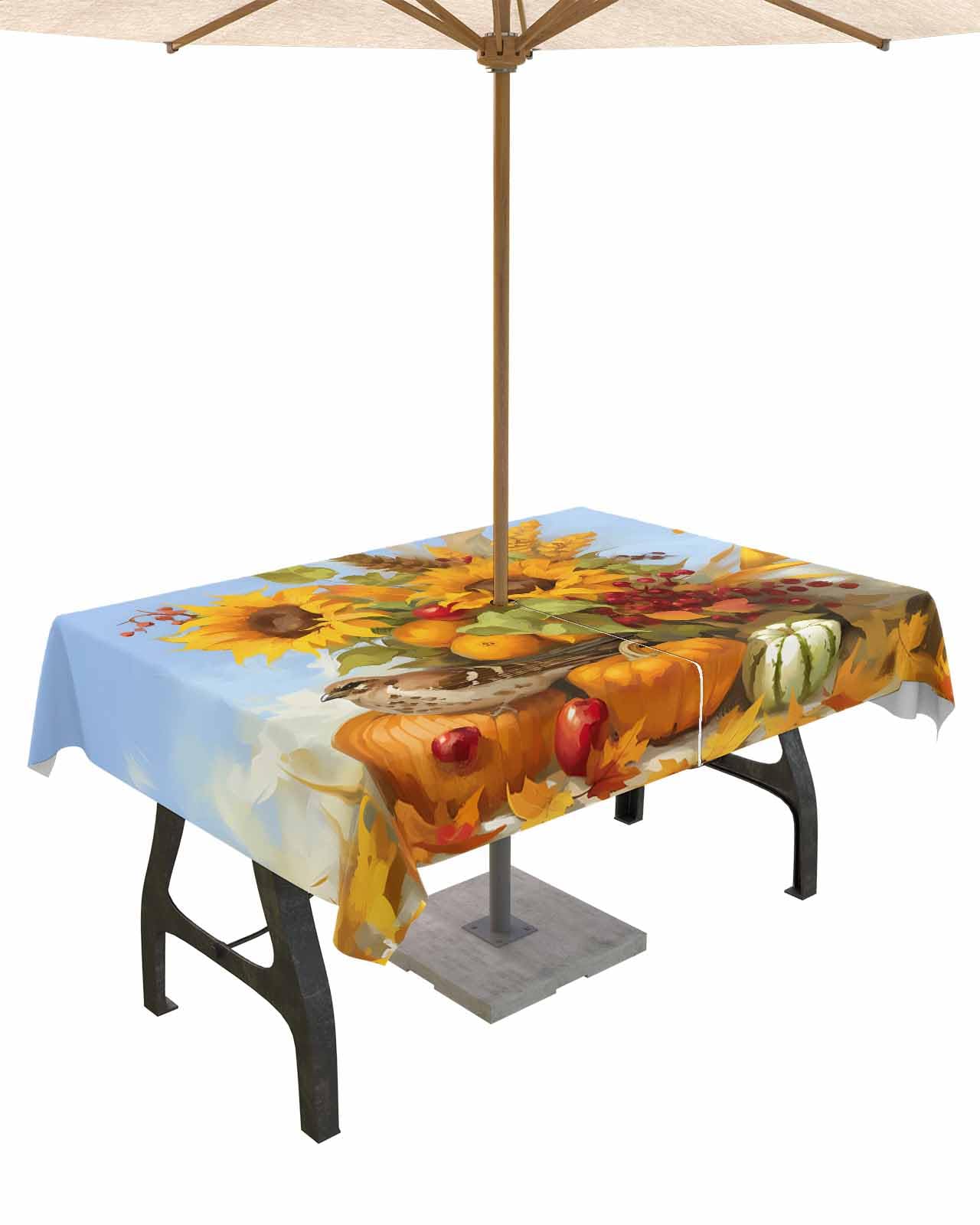 Thanksgiving Fall Outdoor Tablecloth 54