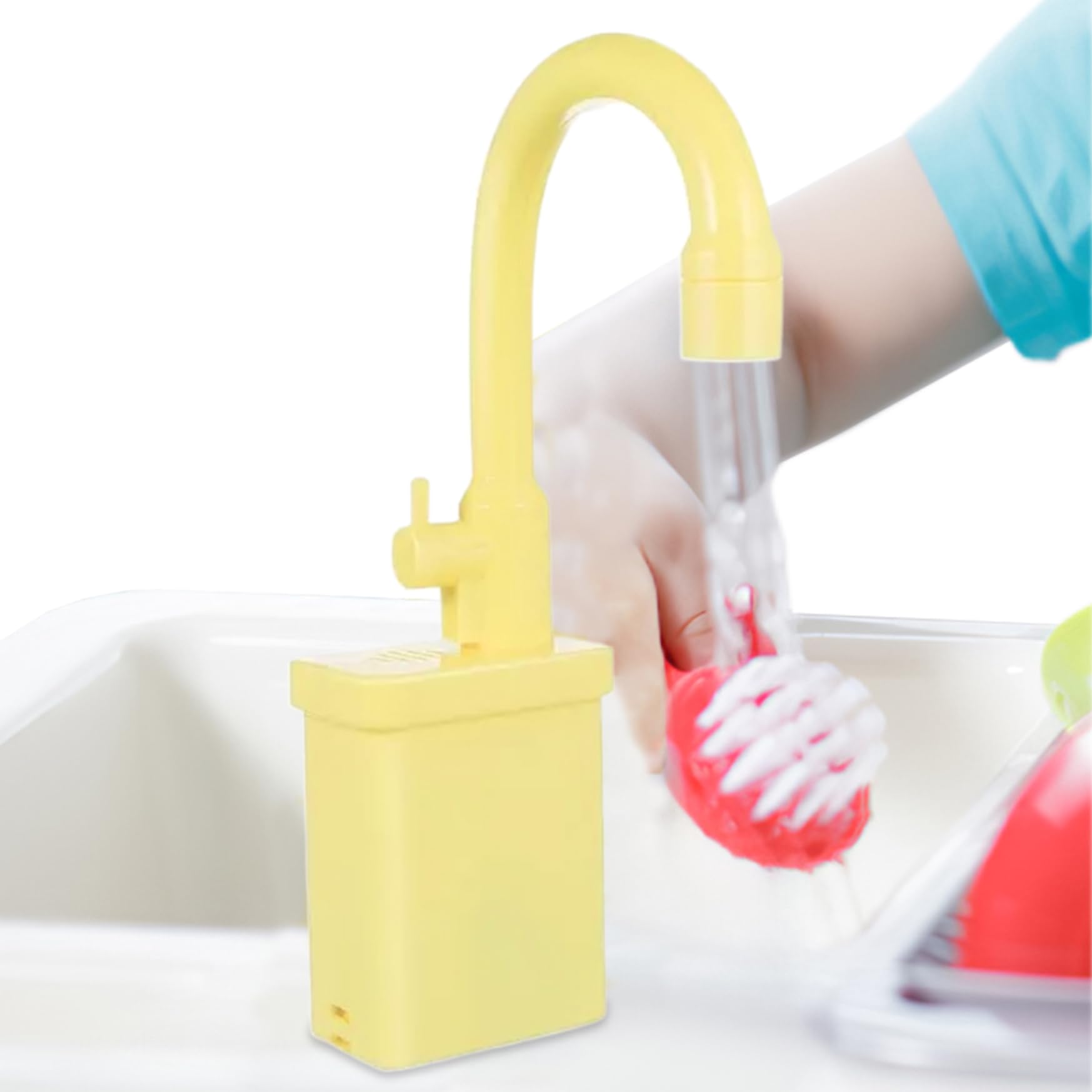 Robinet d'évier de Jeu – Robinet de Remplacement en Plastique pour évier Jeu, Accessoire Maison 6, 1 x 10, 8 pour garçons et Filles, Tout-Petits, Jaune