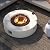 SUNBURY Outdoor 42inch Propane Fire Pit Table, 50,000 BTU Spotted White Patio Fire Table, Concrete Round Gas Fire Table w Lava Rocks