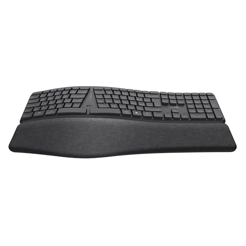 Arvia Tastiera Ergonomica Wireless Silenziosa Italiano QWERTY Bluetooth + 2.4GHz, Tastiera Bluetooth Multidispositivo con Poggiapolsi, Tasti Multimediali, PC Computer Laptop Mac, Nero - Tastiera gaming - Immagine 11