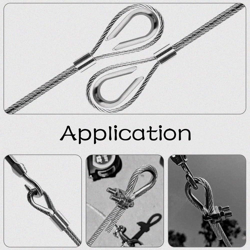 Lot de 20 manchons en aluminium pour câbles métalliques, pinces à sertir, manchons à clip pour câble d'extrémité, virole double barillet (2 mm)