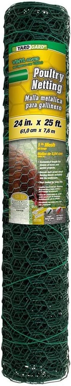 Yard Gard 308452B 24" x 25' 1" Mesh PVC Coated Green Poultry Netting