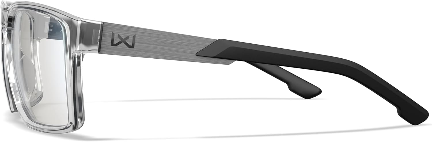 Wiley X Apex Sunglasses, Safety Glasses for Men and Women, UV Eye Protection for Shooting, Fishing, Biking, and Extreme Sports, Crystal Clear Frames, Clear Lenses