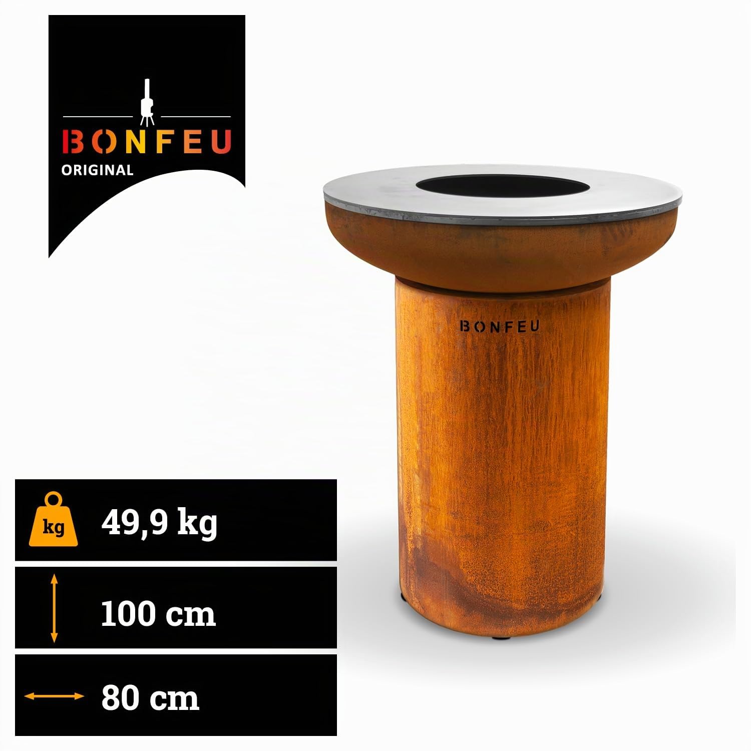 BonFeu BonBiza Brasero Exterieur Barbecue - Foyers extérieurs et Braséros (Acier Corten)