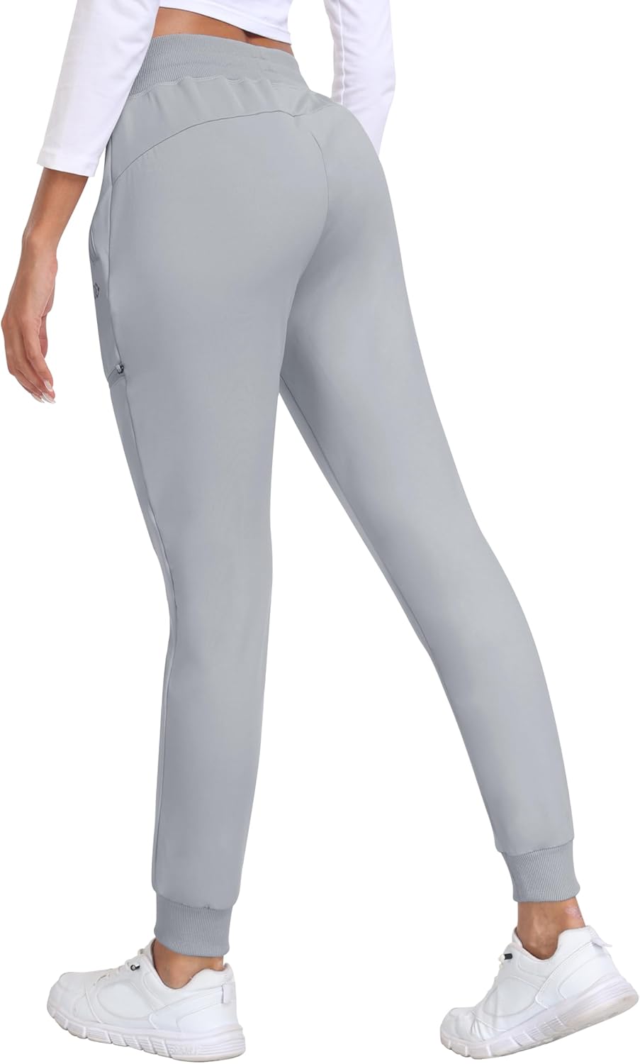 MoFiz Women's Fleece Lined Hiking Pants Water Resistant High Waisted Thermal Joggers Winter Running Sweatpants Zip Pockets - Image 2