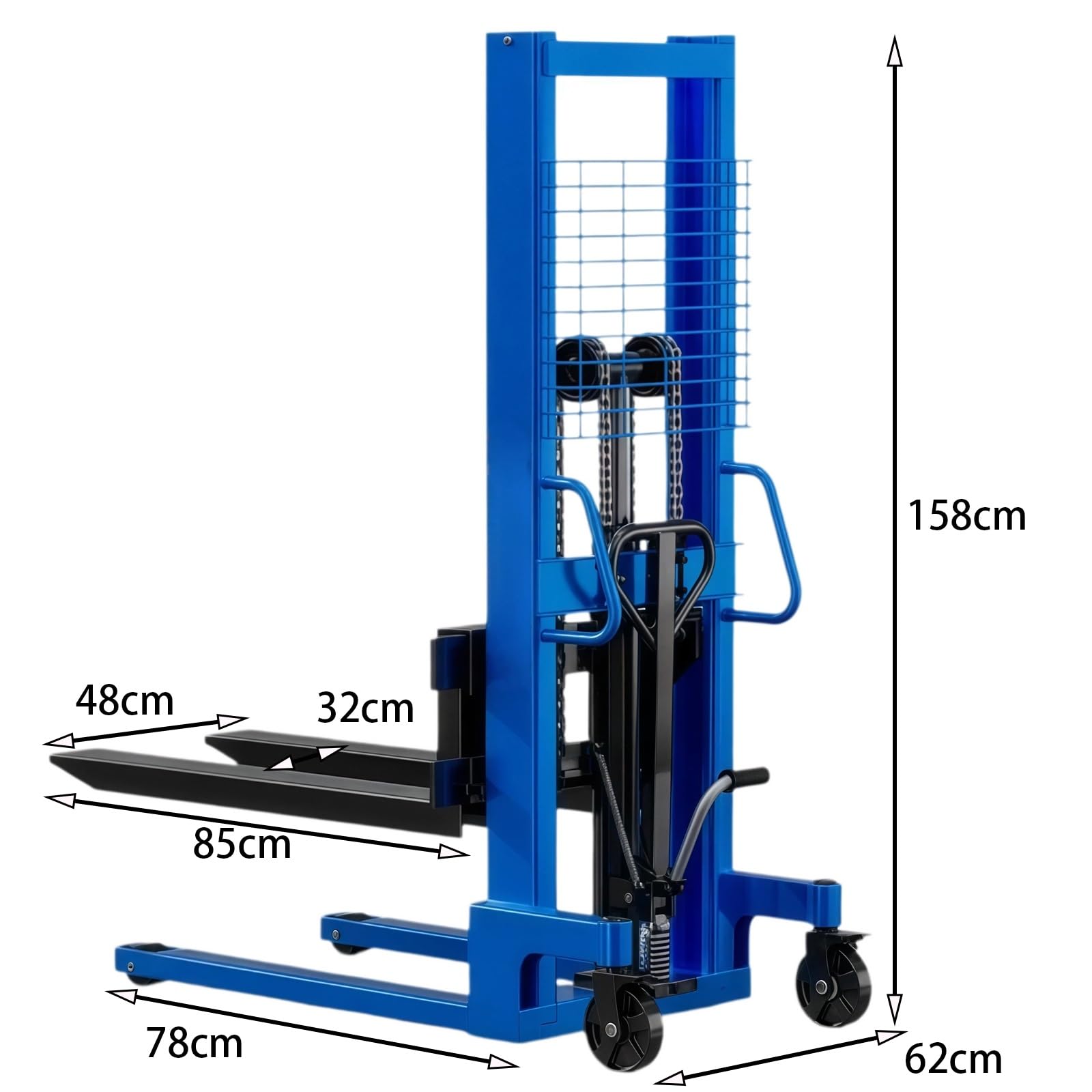 Gabelhubwagen Manueller hydraulischer Stapler mit 500 kg Tragfähigkeit und 115 cm Hub for Stapeln im Lager Lager