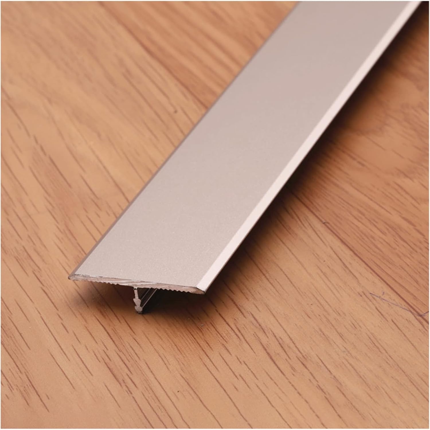 SAFWELAU Edging Strip Plinth sealing strip Self-Adhesive T-Mold for Door Threshold and Joining Flooring Gaps of Laminate Planks Tile, Flat Divider Strip(3.3cm Wide,110cm/43.3" L)