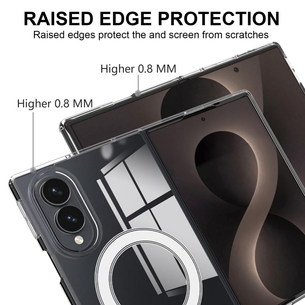 Generic Funda compatible con Samsung Galaxy Z Fold 8 Ultra (color: transparente) funda rígida magnética a prueba de golpes