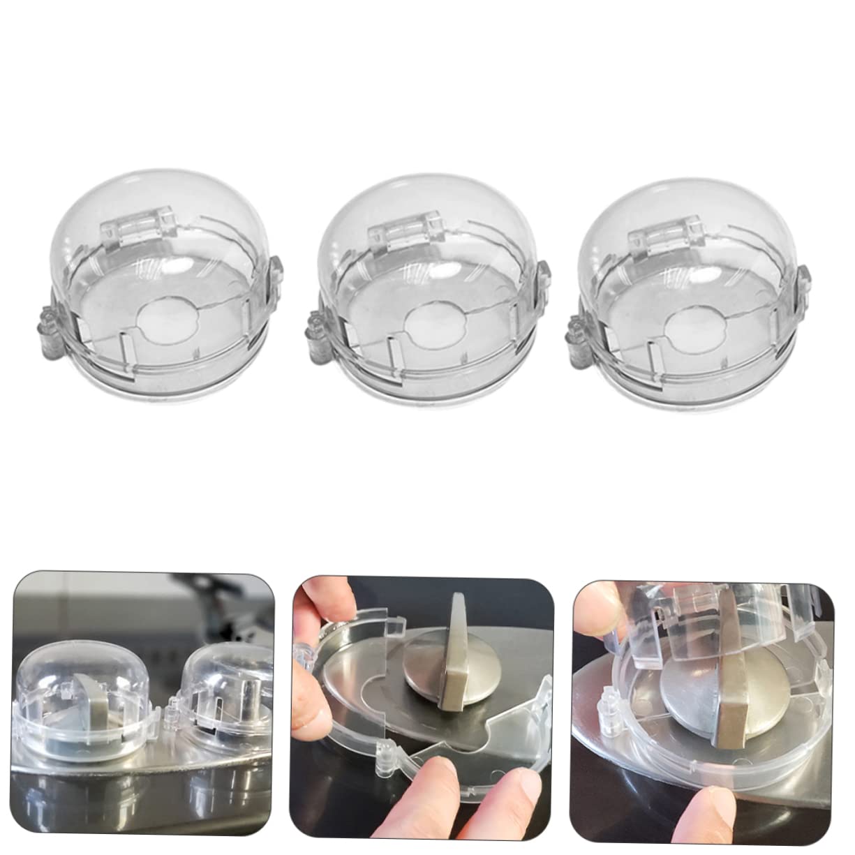 Sosoport 4pcs Gas Stove Knob Cover Boy Girl Safety Protective Cover for Gas Cookers - Knob Guards Easy Installation Prevents Accidental Ignition