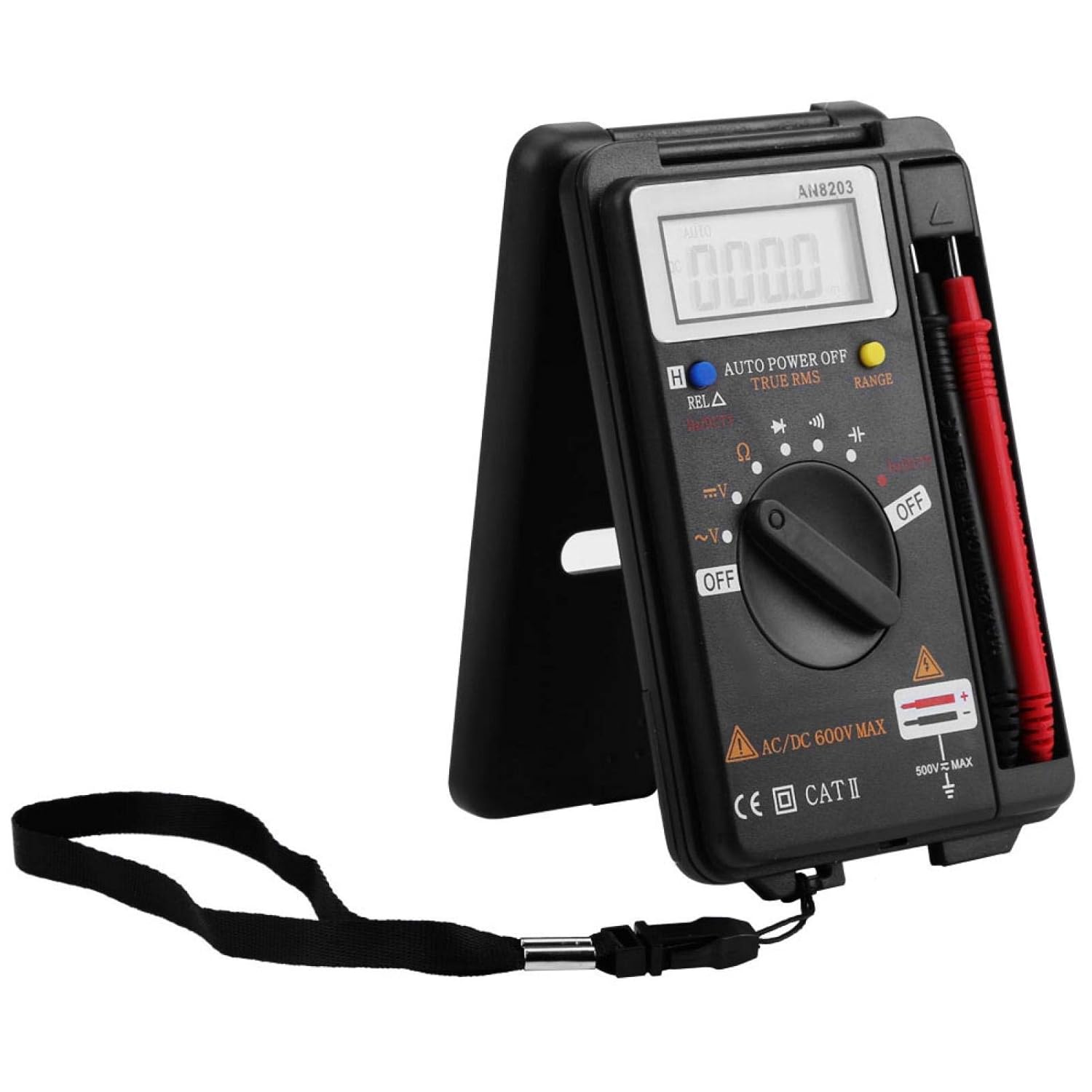 Oumefar Multimeter, AN8203 Digital Multimeter Tester AC/DC Voltmeter Ohm Meter LCD Display 4000 Counts Ohm Volt Amp Test Volt Meter Tester for Automotive