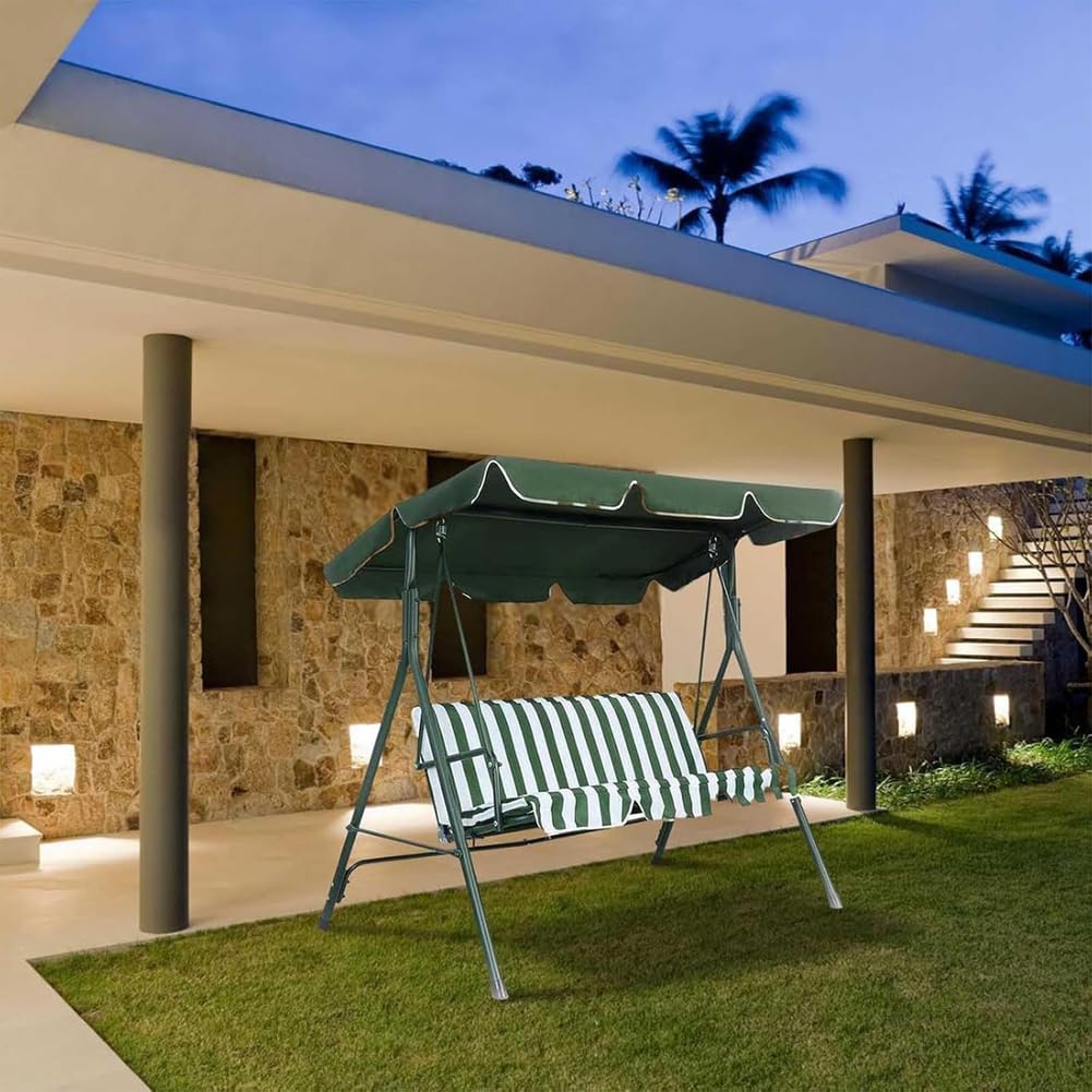 Copertura impermeabile di ricambio per dondolo da giardino a 2-3 posti, resistente ai raggi UV, colore beige, 190 x 120 x 15 cm, perfetta per amache