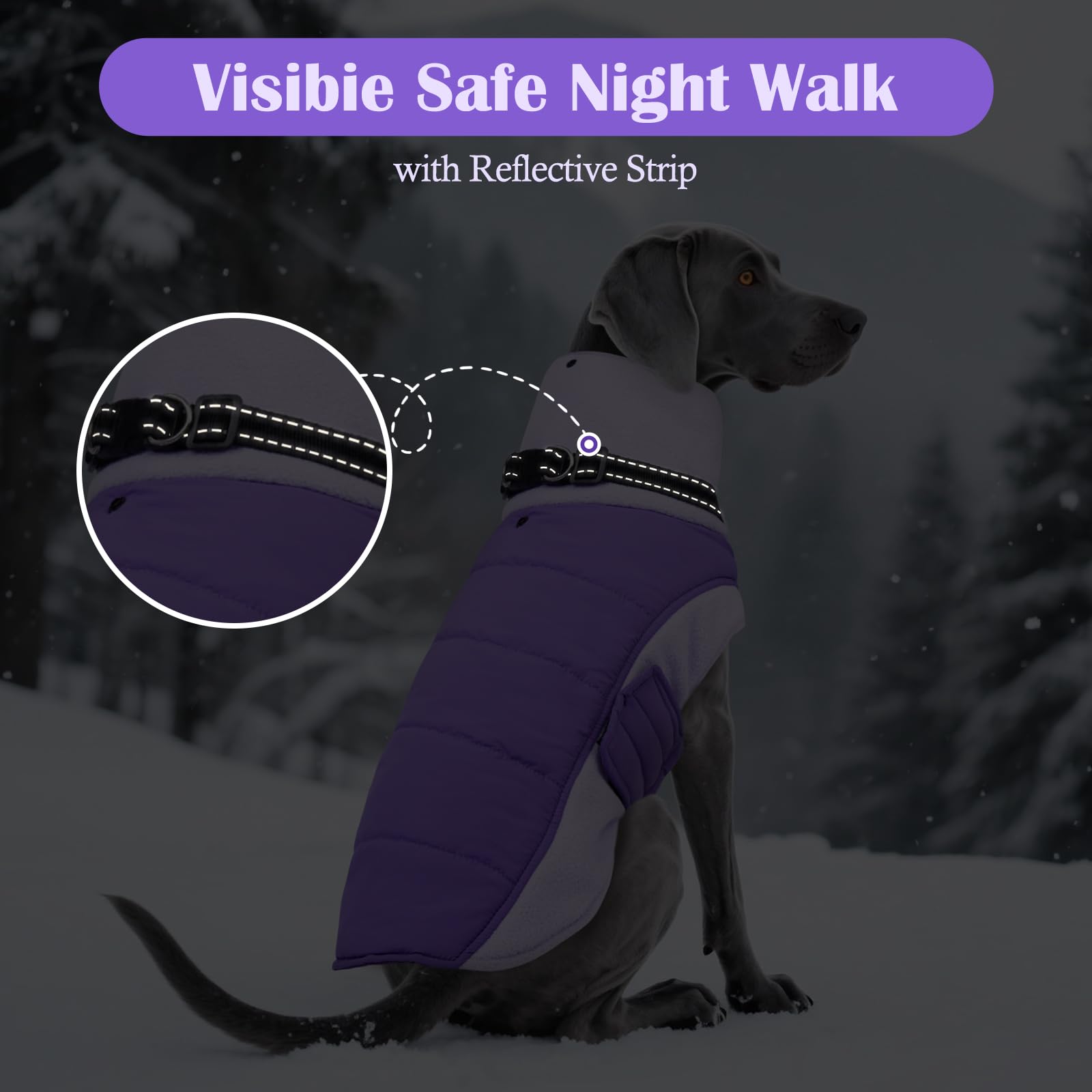 DENTRUN Cappottino per cani con imbracatura integrata, extra caldo, foderato in pile, impermeabile e antivento, nastro magico regolabile, adatto per pastore tedesco, husky, rosso, XXL