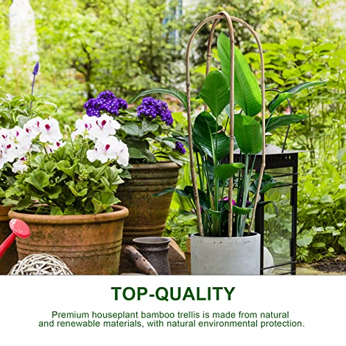 Stoyrb Bamboo Plant Trellis 12Pack 24Inch Bamboo U Trellis Hoop Stakes Natural Bamboo U Trellis Support Ivy Potted Plant Cages Support Flower Stand For Climbing Plants, Yellow #TOP3