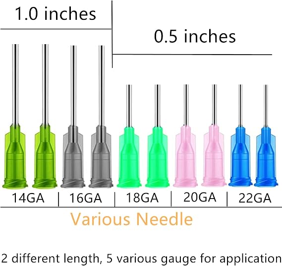 HaBeuniver 30Milliliter Precision Applicator Bottle with Blunt Tip Needle and Cap|14ga 16ga 18ga 20ga 22ga Blunt Needles|Oil Dropper Bottle, Glue Applications, Acrylic Painting, 8 Pcs