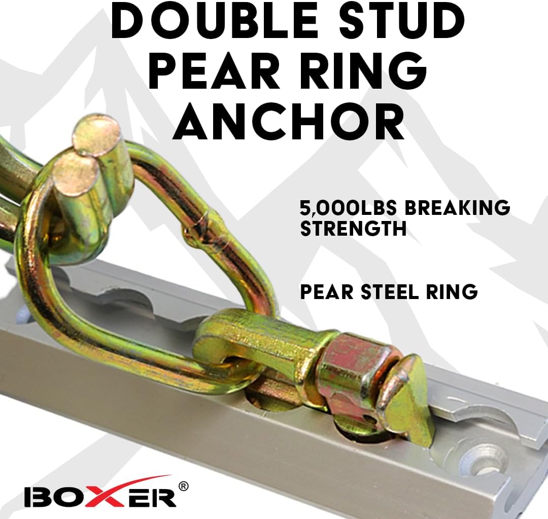 Boxer - 4 Pack - L Track Fitting Double Stud Pear Ring – L Track Accessory 5,000lbs