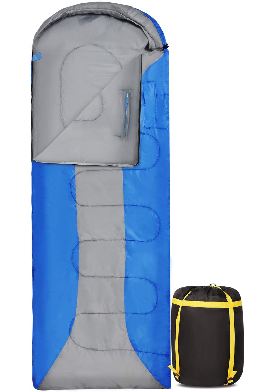 REDCAMP Lightweight Sleeping Bag with Armholes 81x27 Warm Weather Sleeping Bag Comfort for Outdoor Camping Blue