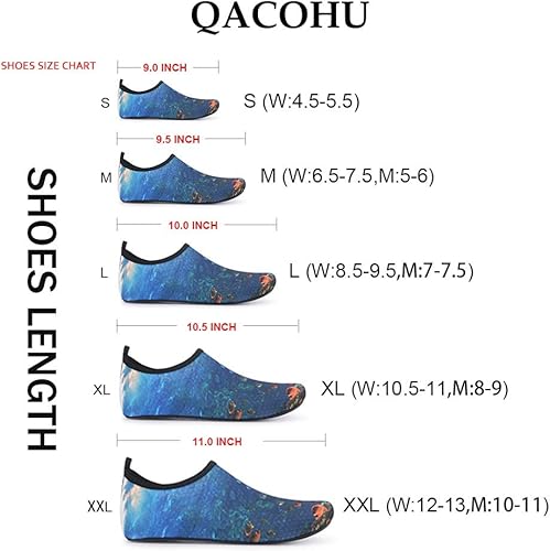 Miniatura 7 de QACOHU Zapatos de agua para hombre y mujer, zapatos de agua de secado rápido para buceo, surf, natación, playa, yoga