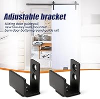 Vista 8 de Yahpetes Guía de piso inferior para puerta de granero, 1 guía de piso ajustable en forma de U, guía de pared montada para puerta de granero