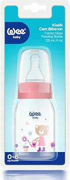 Wee Baby Klasik Cam Biberon 125 ml Pembe 0-6 Ay