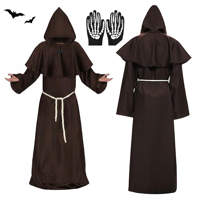 Tccydm Disfraz de Monje carnaval,Disfraz de Monje Sacerdote,disfra-z monj-e,monj-e medieval,disfra-z mon-je…