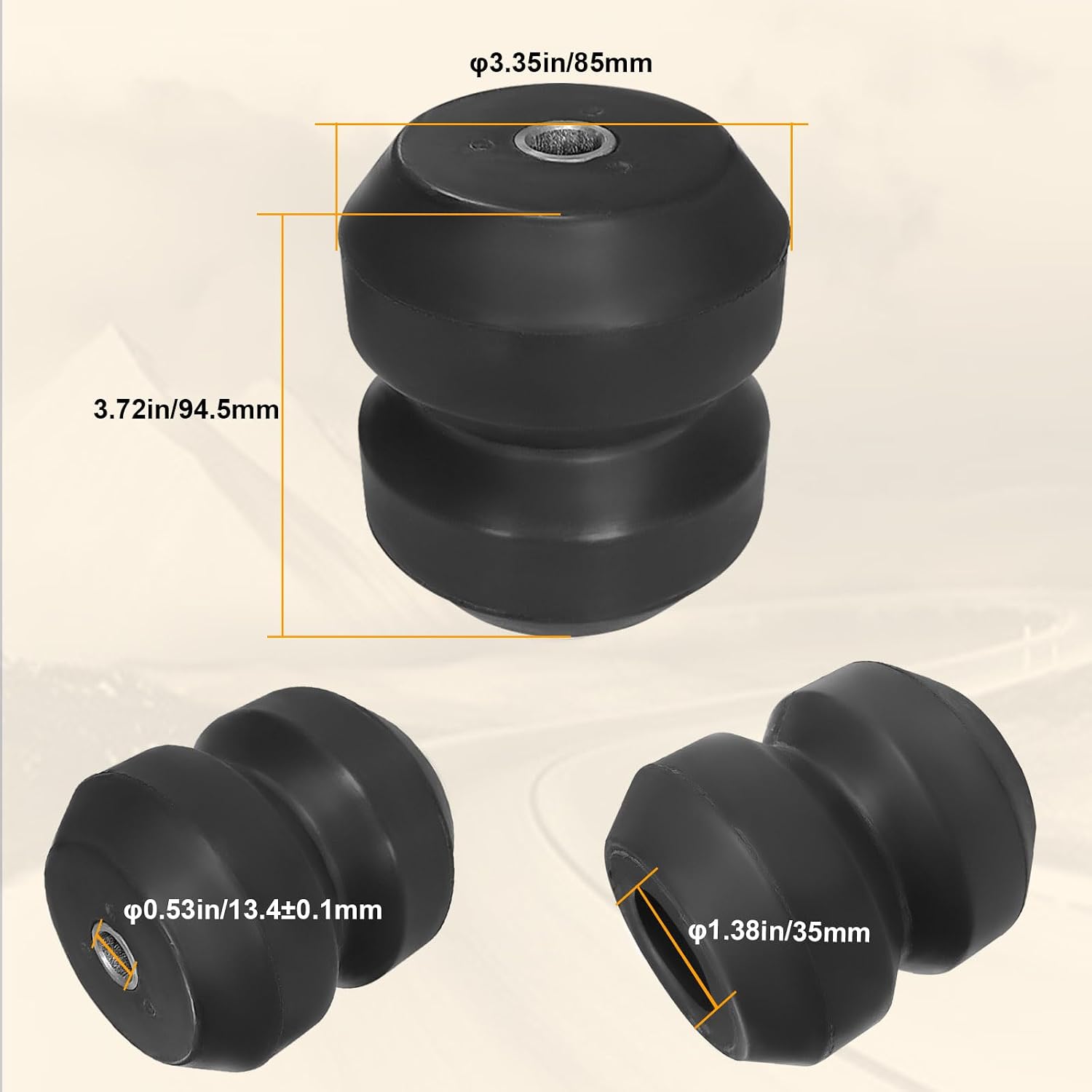 MILLISEC Rear Rubber Helper Suspension Bump Stops Compatible with 2010-2024 GX460, LX470, To-yota 4Runner 2WD/4WD, Land Cruiser, OEM Number Replaces# ABSTORSEQ