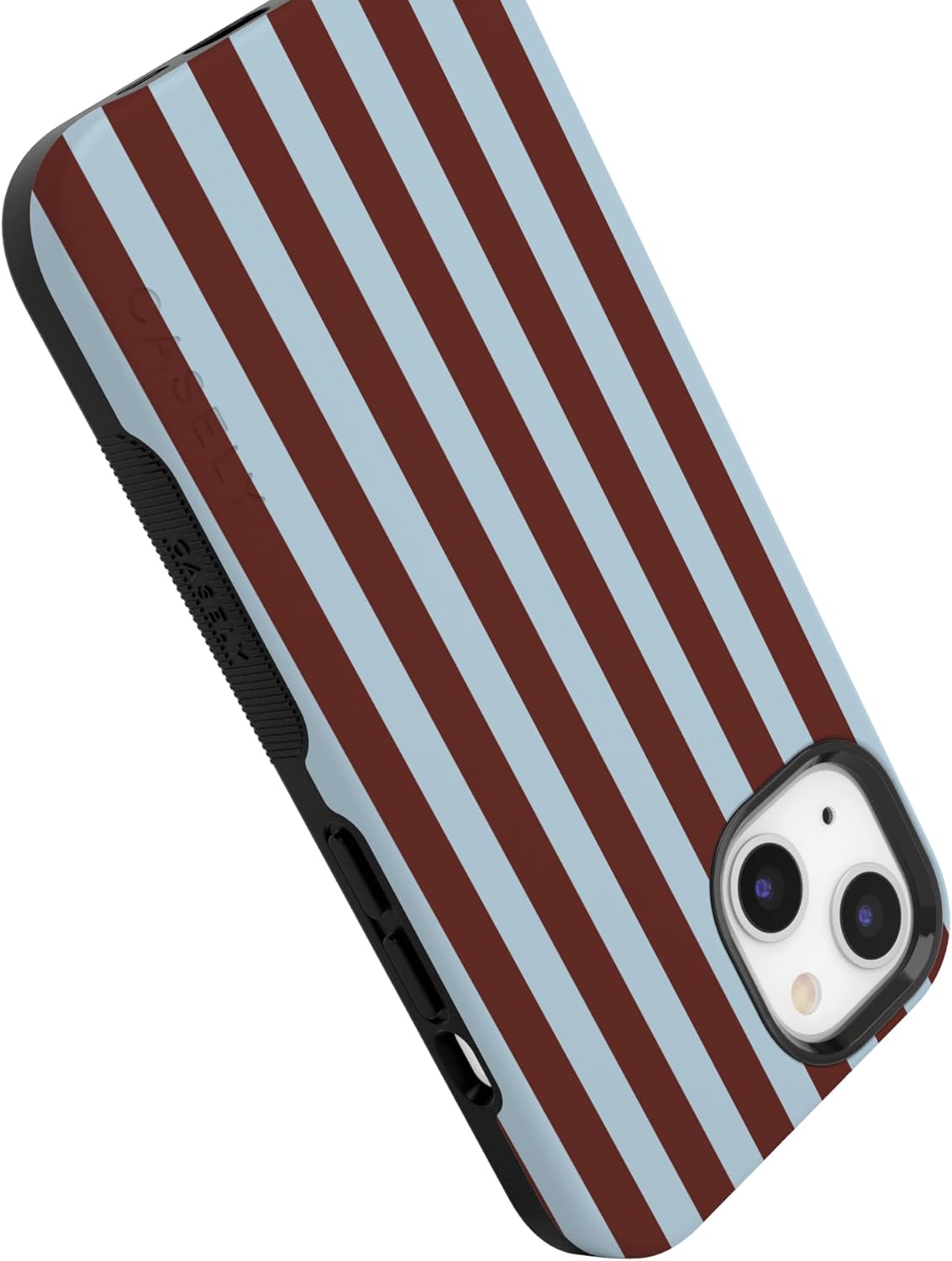 Casely iPhone 13 Case | Sunday in Brooklyn | Blue Stripes | Bold Protective Design | Compatible with MagSafe