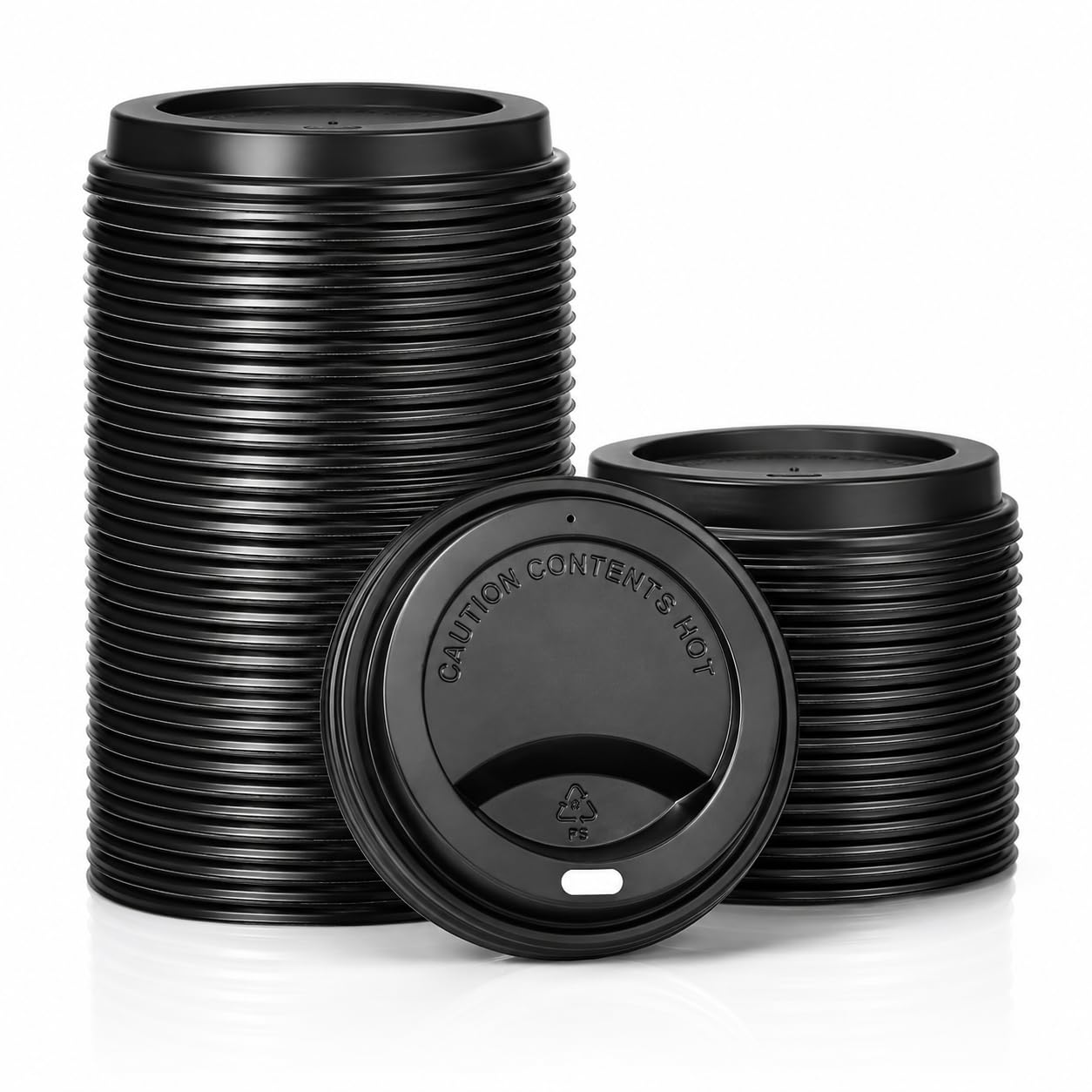 Signature Packaging Black 12/16Oz (100 Pack) Signature Coffee Cup Lids, 12/16Oz, 100 Pack, Black