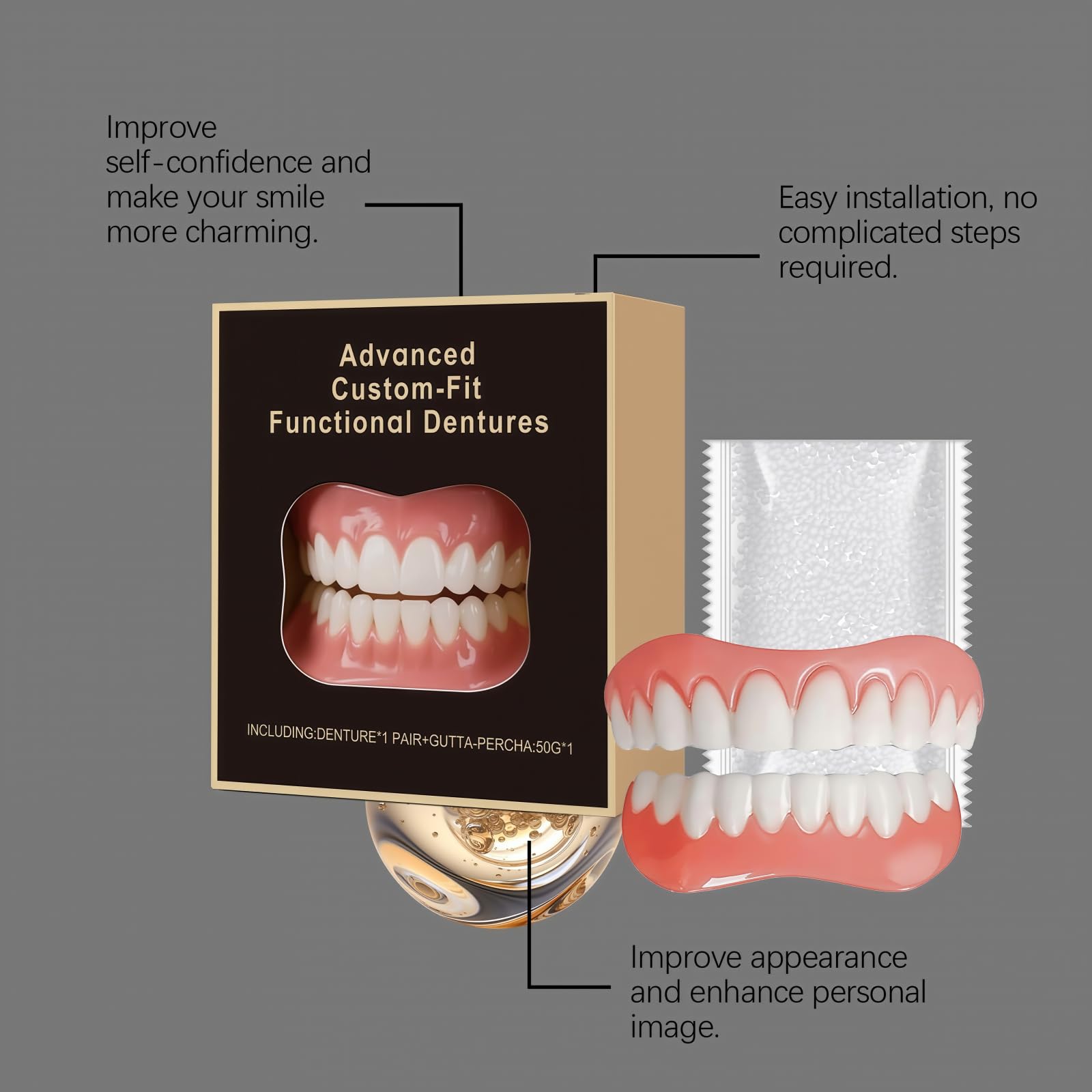 Modello Full Set Dentatura,Dentatura Cosmetic Veneer Fake Teeth-Cosmetic