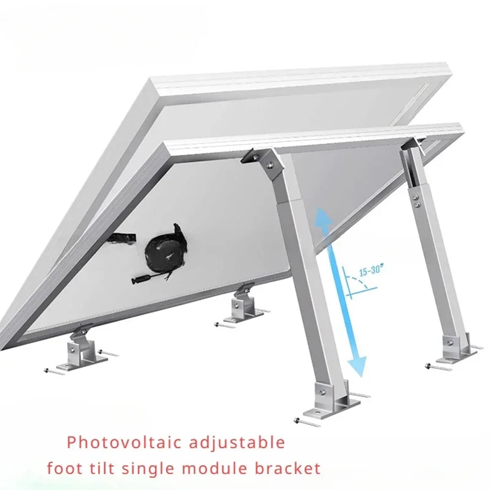 Staffe di montaggio regolabili per pannello solare per tetto camper, set di inclinazione in alluminio resistente per un'esposizione ottimale al sole