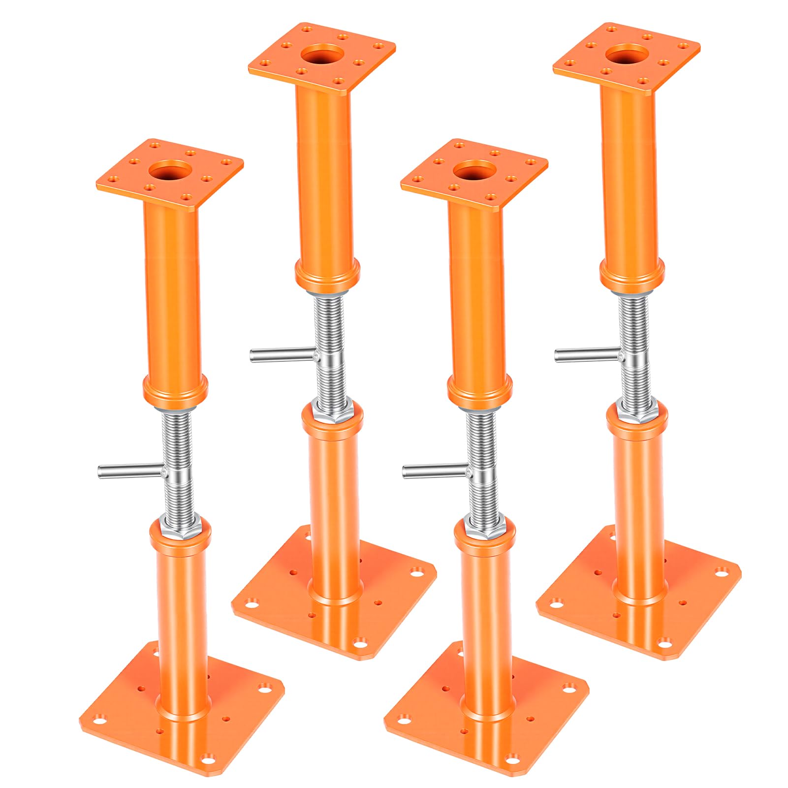 Floor Jacks,for Stabilizing Stairs, Decks, Crawlspaces, Uneven Floors，10000 lbs Load Capacity Orange 4PCS House Jacks for Leveling Crawlspace 12''-22''Adjustable Support Jack