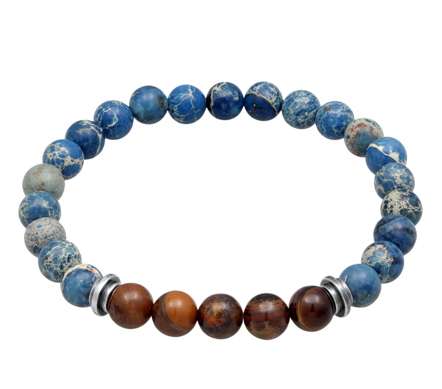 Kuzzoi Buddha Herren Armband Naturstein Perlen 8 mm und 925 Silber Beads